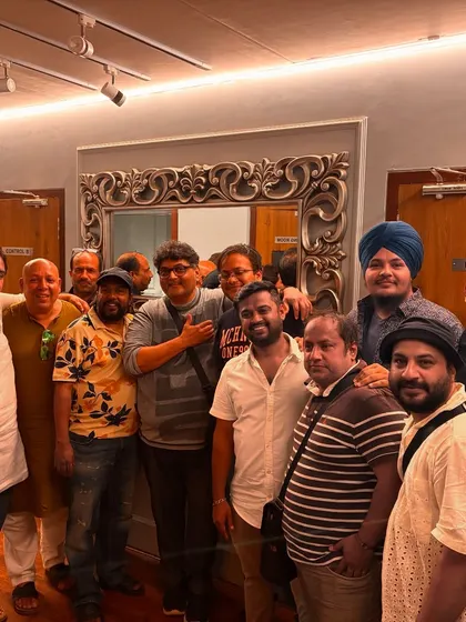 The full team of musicians after a recording session arranged by Nitin Shankar dada. It takes a whole team to bring a song to life, and I'm grateful to be a part of it.