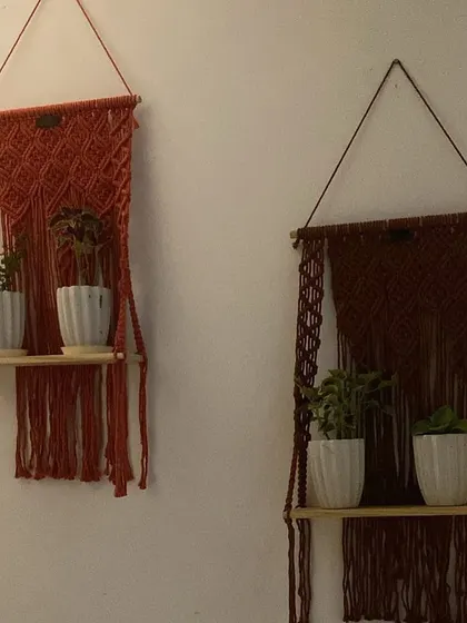 Another shot from a customer, showing how they styled my wall shelves in different colors. I love seeing my creations in their new homes.