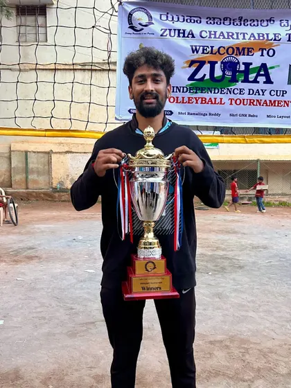Another shot with the Independence Day Cup trophy. Representing my team and winning is always an honor.