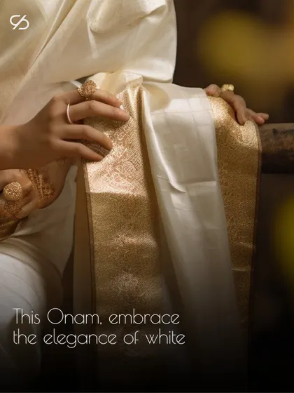 This Onam, embrace the elegance of white. Join me in donning the pristine elegance of this festive season.