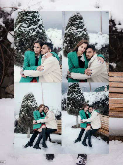 A collection of cozy and intimate portraits of Nikul and Sejal in the snow. The way they embrace each other for warmth creates a series of genuinely romantic and heartfelt images.