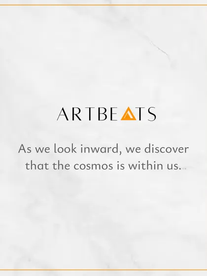 A simple but profound reminder that inspired the 'Cosmic Symphonies' piece. As we look inward, we discover that the cosmos is within us. This is the core message I wanted the artwork to carry.