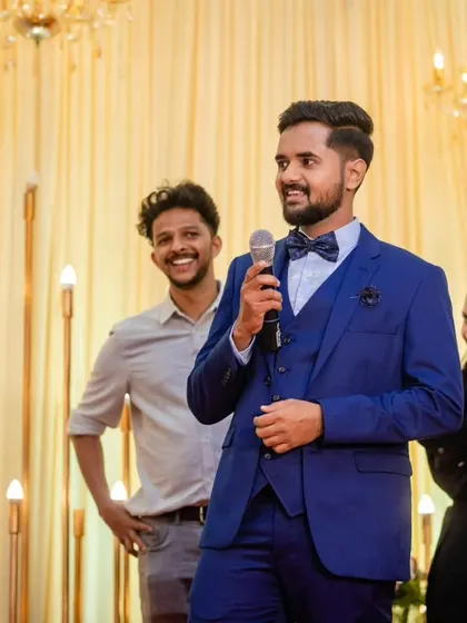 The groom's friends take the mic to share their love and best wishes. We schedule time for these spontaneous and emotional toasts that add a personal touch to the evening.