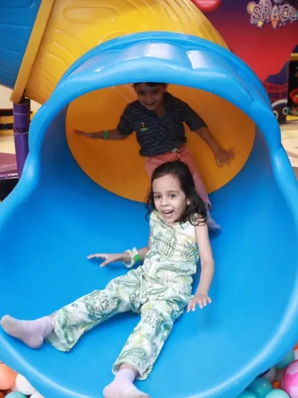 Nothing beats the happy face of a child coming down one of our roller slides. It's a safe and exciting ride that ends with a soft landing in the ball pit.