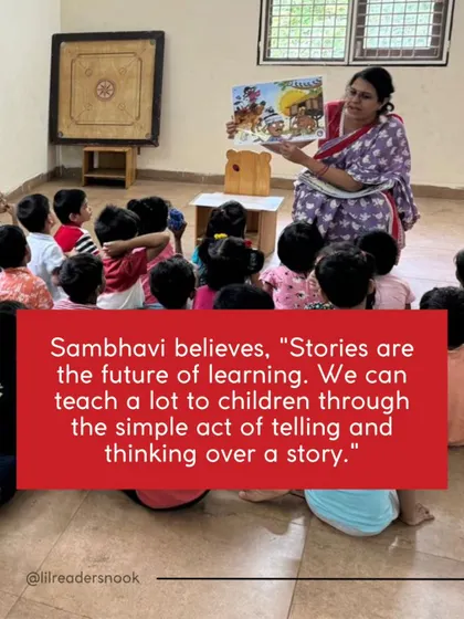Now, Sambhavi tells stories at a daycare center and incorporates them into her music classes. The children are so engaged that they eagerly leave their other activities to join her story sessions. She believes stories are the future of learning.