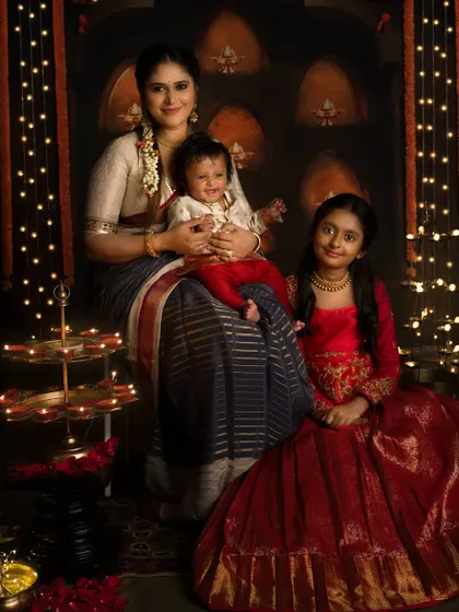 Another beautiful family portrait from our Diwali sessions, capturing the love and light of the festival.