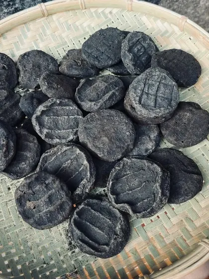 A basket of Anishi patties, ready to be used in our kitchen. This ingredient is a piece of our history, prepared using knowledge passed down through generations in Nagaland.