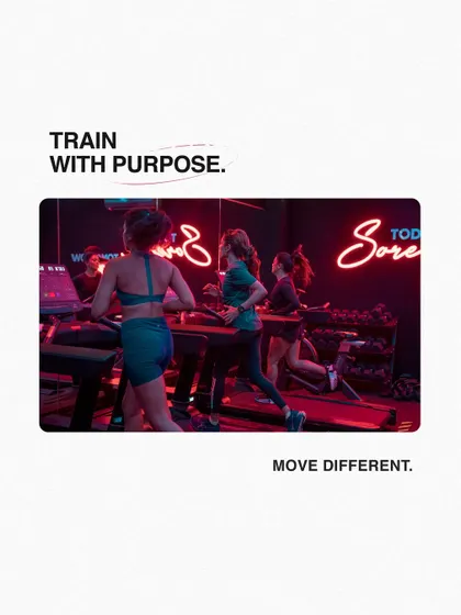 Train with purpose. Move different. In the Burn Room, the neon lights and driving music create an immersive experience that makes you forget you're even working out.