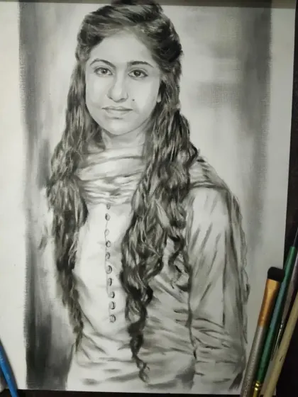 A gallery of my portraits created using the dry brush technique with black oil paint. This method allows for incredible realism and texture, perfect for capturing every detail from hair to clothing.