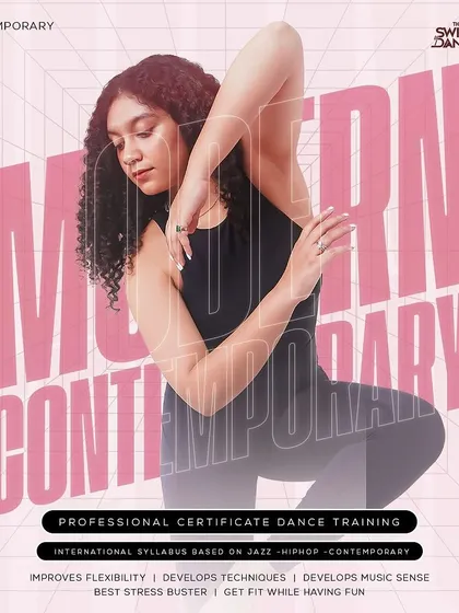 Explore the world of Modern Contemporary dance with our Professional Certificate training. This course is designed to develop your technique, improve musicality, and provide a great workout while you express yourself.