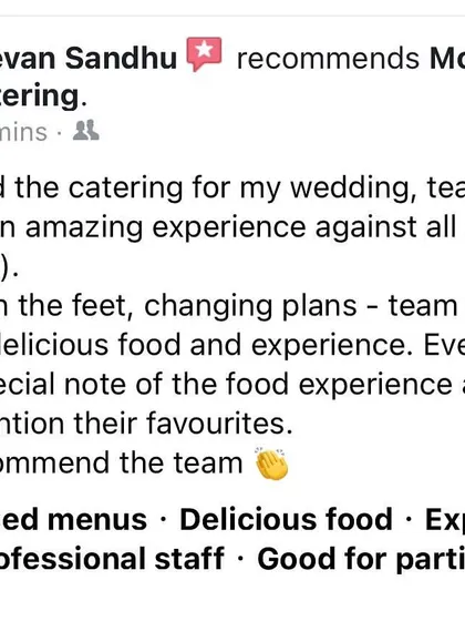 A fantastic review highlighting my team's ability to deliver an amazing experience against all adversities, including rain and storms. We are always prepared to think on our feet.