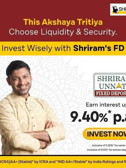 A festive ad for Akshaya Tritiya, featuring a man in traditional wear. I work with clients to create timely and relevant campaigns for their marketing calendar.