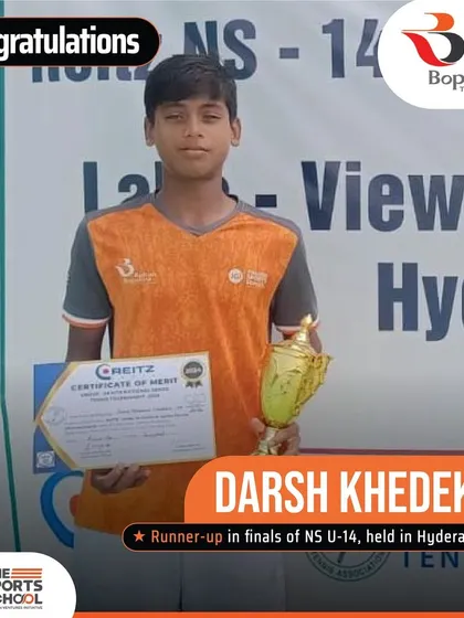 Darsh Khedekar's valiant effort earns him the runner-up spot in the finals of the NS U-14 in Hyderabad.