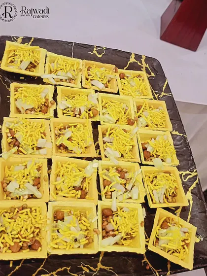 For a more formal feel, I can prepare chaat in modern, easy-to-eat formats. These are bite-sized tokri chaat appetizers, perfect for mingling.