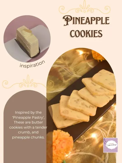 These Pineapple Cookies are inspired by the classic pineapple pastry. They are tender butter cookies packed with chunks of pineapple.