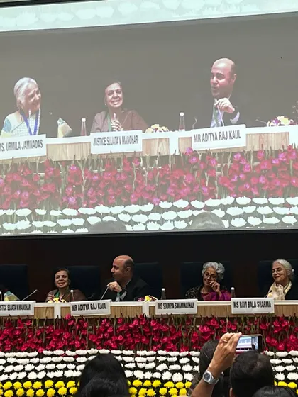A view of the esteemed panelists at the NCW Foundation Day event. Listening to such experienced voices is always insightful.