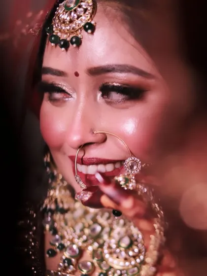 A repeat of the smiling close-up, emphasizing the happiness and beauty of the bride on her special day.