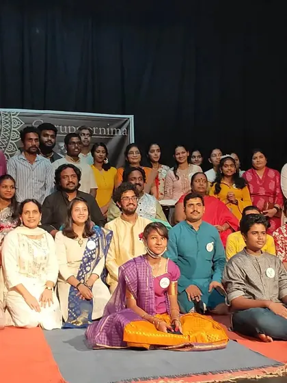 Our community of students and supporters at the Gurupoornima celebration. We are a growing family dedicated to Hindustani classical music.