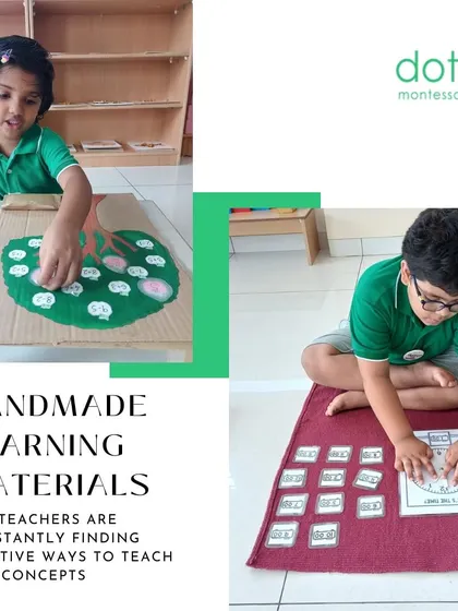 Our teachers are incredibly creative, often making their own learning materials to teach new concepts. This handmade tree and clock demonstrate their dedication to making learning fun, tactile, and effective.