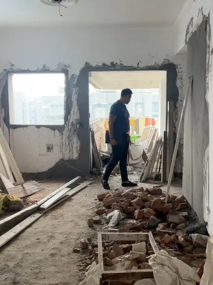 A walk-through of a demolition site. My turnkey service means I handle everything, including breaking down walls to create a more open and functional floor plan.
