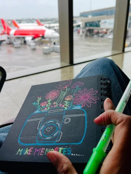 Making memories while traveling. I love to take my sketchbook with me wherever I go.