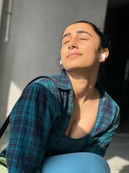 Eyes closed, face to the sun. This is my version of meditation. It is about finding stillness and peace in the middle of everything and just being grateful for the present moment.