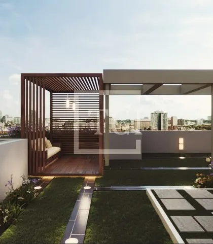 A duplicate of ID 136, this render shows a cozy seating nook within a slatted wooden pergola in Goregaon, Mumbai.