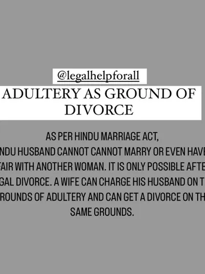 Under the Hindu Marriage Act, adultery is a clear ground for divorce. A wife can file a case against her husband for having an affair and seek a legal separation on this basis.