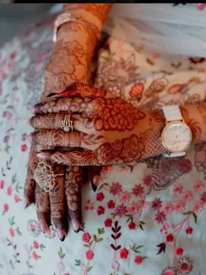 Duplicate of image 198, a detailed shot of the bride's hands.