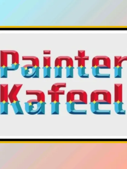 My own name, "Painter Kafeel," painted in a custom 3D font.