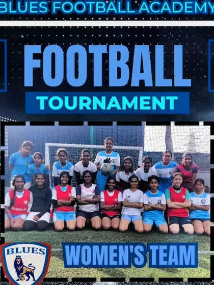 A promotional poster for our women's team football tournament. We are dedicated to providing more opportunities for female players to compete.