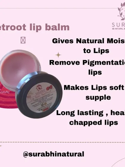 My Beetroot Lip Balm is specially formulated to help with lip pigmentation. It provides natural moisture, heals chapped lips, and leaves them feeling soft and supple with a natural pinkish tint.