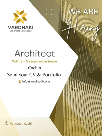 Vardhaki Architects & Engineers in Cochin is hiring an Architect.