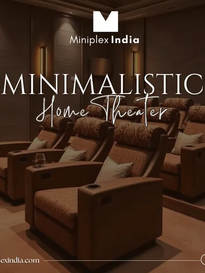 An example of a minimalistic home theater where elegance is key. The patterned recliners and warm, focused lighting create a sophisticated and inviting atmosphere without unnecessary clutter.