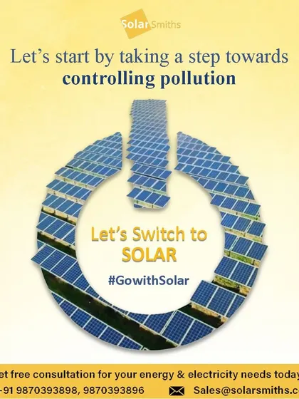 Let's start by taking a step towards controlling pollution. Let's switch to solar. The power button icon made of solar panels symbolizes this important choice.