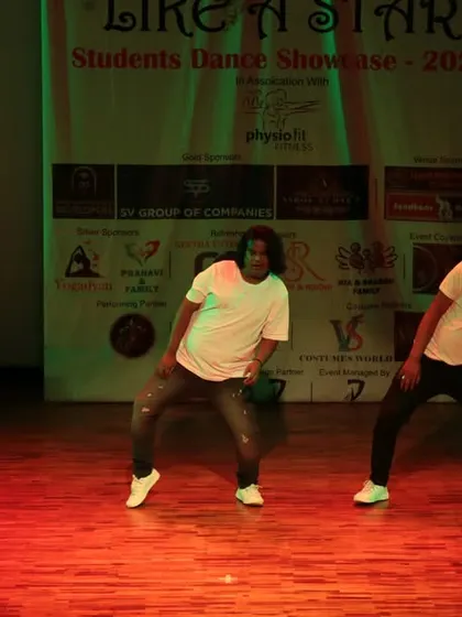 A low-angled shot capturing the intensity of this duet performance.