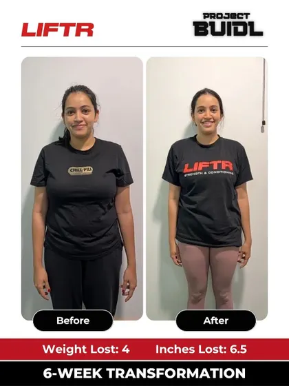Nimisha's front-facing transformation shows a 4 kg weight loss and 6.5-inch drop, but more importantly, a huge boost in energy and sleep quality.