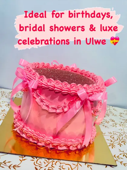 This is my Pinterest-inspired Pink Bow Cake, perfect for luxe celebrations. It features delicate, hand-piped buttercream ruffles and is adorned with real satin ribbons for an extra touch of elegance.
