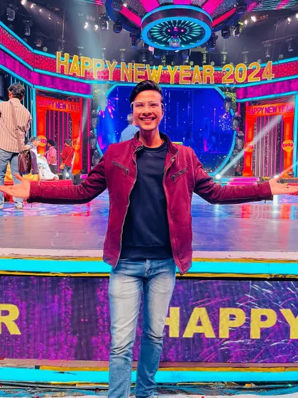 A New Year's celebration on set. It was a joy to ring in 2024 with the cast and crew, sharing my magic.