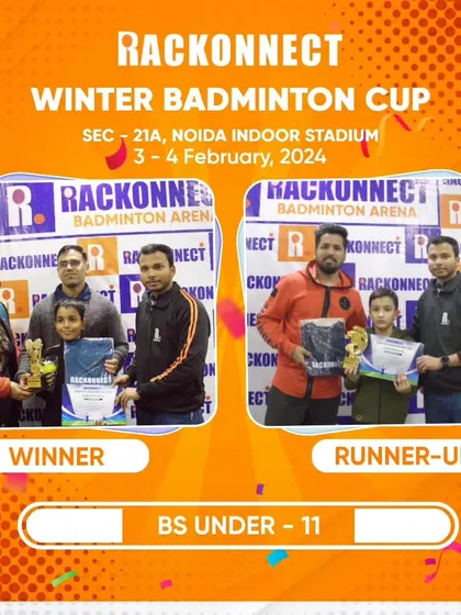 Congratulations to the top players in the Boys Singles Under 11 category at the Winter Badminton Cup. We ensure every event has a proper prize distribution ceremony.