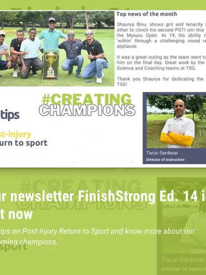 Our newsletter, Finish Strong, is out now. Get tips on post-injury return to sport and learn more about our upcoming champions.