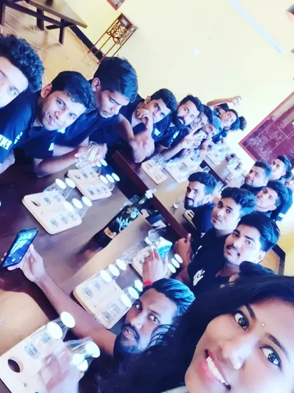 A selfie taken during a wine tasting session, capturing the fun and educational experience our students enjoy.