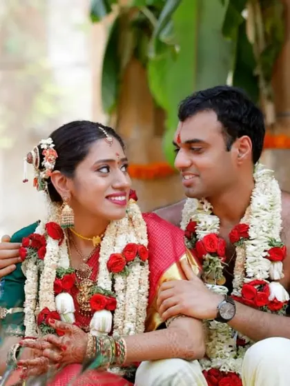 A quiet, romantic moment between the couple, seated together during their ceremony. We look for these opportunities to capture their connection amidst the rituals.