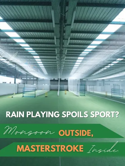 Monsoon outside, masterstroke inside. Our indoor arena is the perfect refuge from the downpour, with meticulously designed facilities to continue honing your skills without compromise.