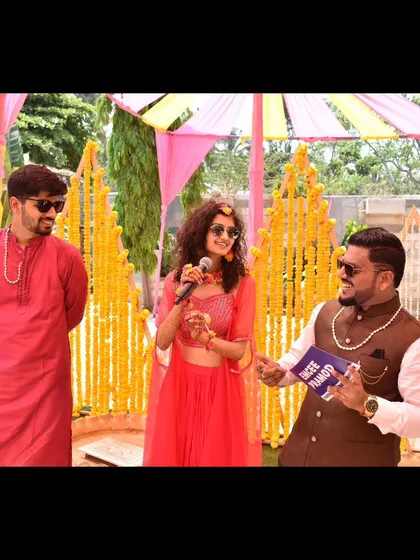 The shoe game isn't just for Sangeets! It's a great icebreaker for Haldi events too, getting lots of laughs from the couple and guests.