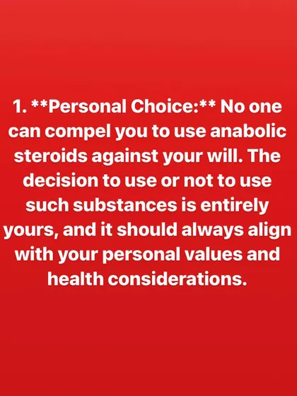 Part of my advice on steroids. The decision to use or not use these substances is a personal choice. No one can compel you, and your health should always be your top priority.