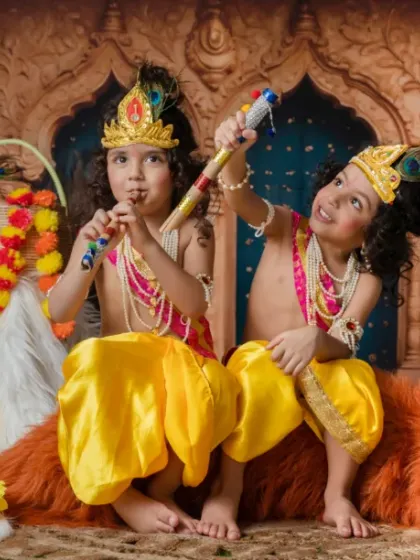 Double the mischief, double the melody. Our little Krishnas steal hearts with every tune.
