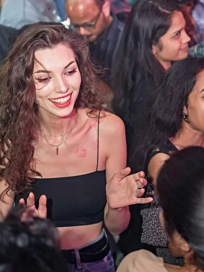 The dance floor was full of happy, smiling faces, with some guests even wearing their hearts on their faces.