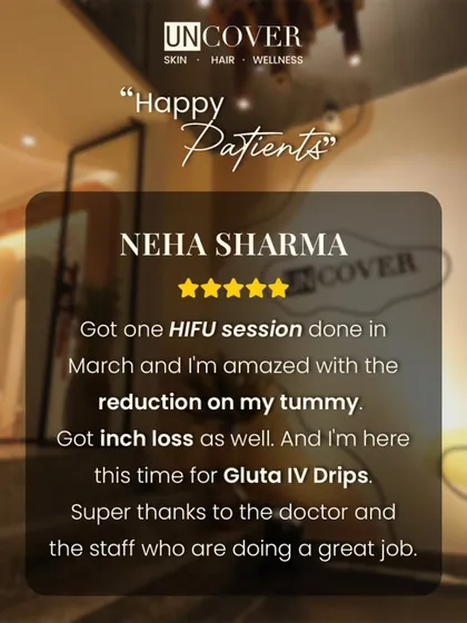 Our patients often come for one service and stay for others. This client saw great results with HIFU and came back for our Gluta IV Drips, highlighting the trust people place in our treatments and staff.