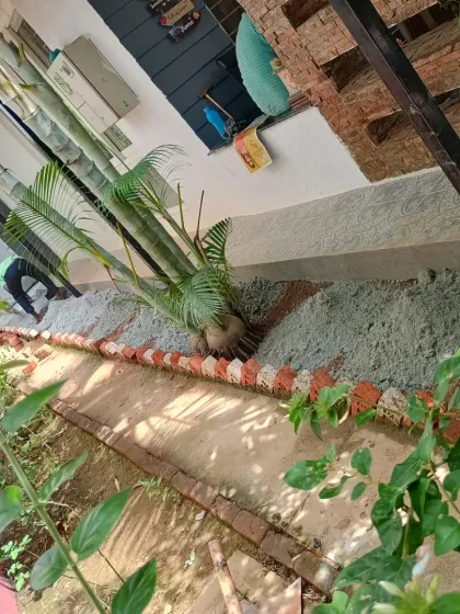 Here my team is working on the base preparation around existing plants and structures, ensuring a custom fit.
